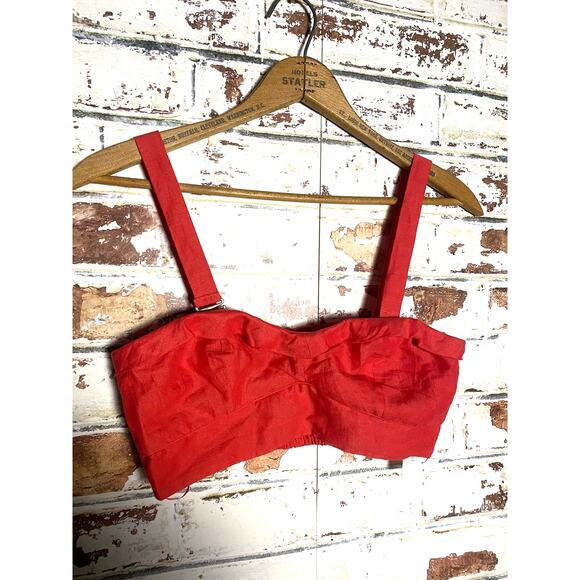 NWT Anthropologie Maeve Linen & Cotton Removable Straps Bustier Crop Top - Picture 4 of 13